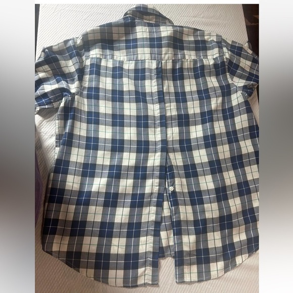 Levi's Womens Boyfriend Fit Plaid Long Sleeve Button Up Shirt Large Blue Cotton - Picture 8 of 12